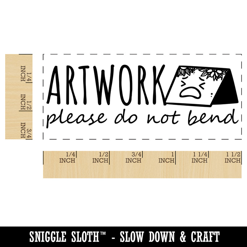 Artwork Please Do Not Bend Bent Art Detail Self-Inking Portable Pocket Stamp 1-1/2" Ink Stamper for Business Office