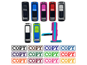 Copy Double Line Border Document Self-Inking Portable Pocket Stamp 1-1/2" Ink Stamper for Business Office