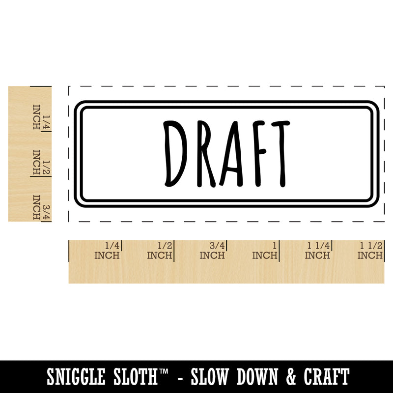 Draft Double Line Border Document Self-Inking Portable Pocket Stamp 1-1/2" Ink Stamper for Business Office