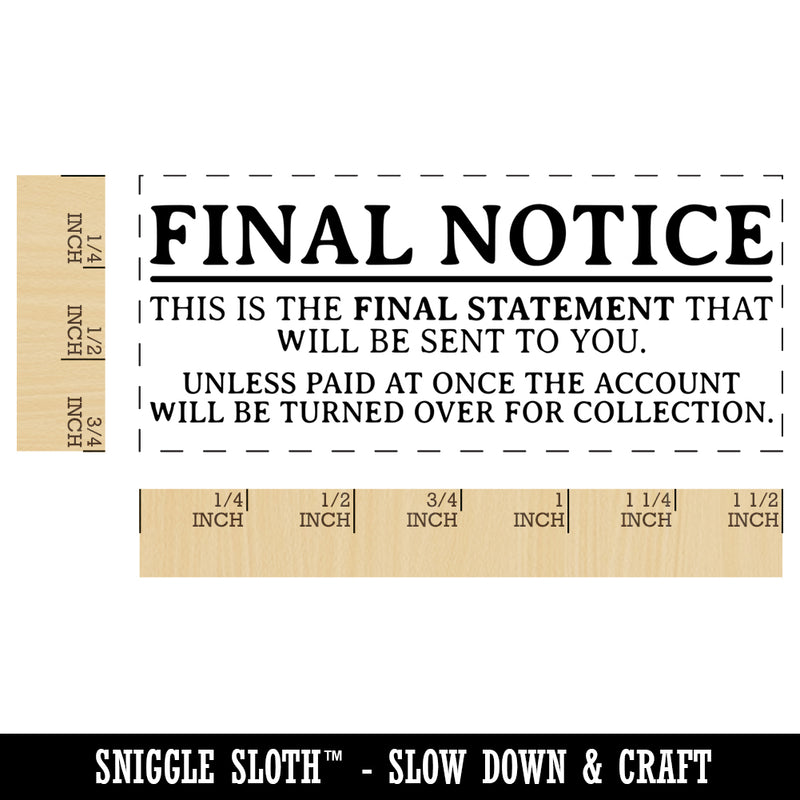 Final Notice Payment Due Collections Self-Inking Portable Pocket Stamp 1-1/2" Ink Stamper for Business Office