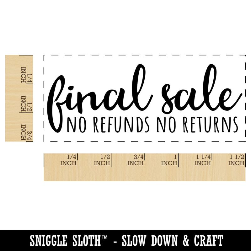 Final Sale No Refunds No Returns Self-Inking Portable Pocket Stamp 1-1/2" Ink Stamper for Business Office