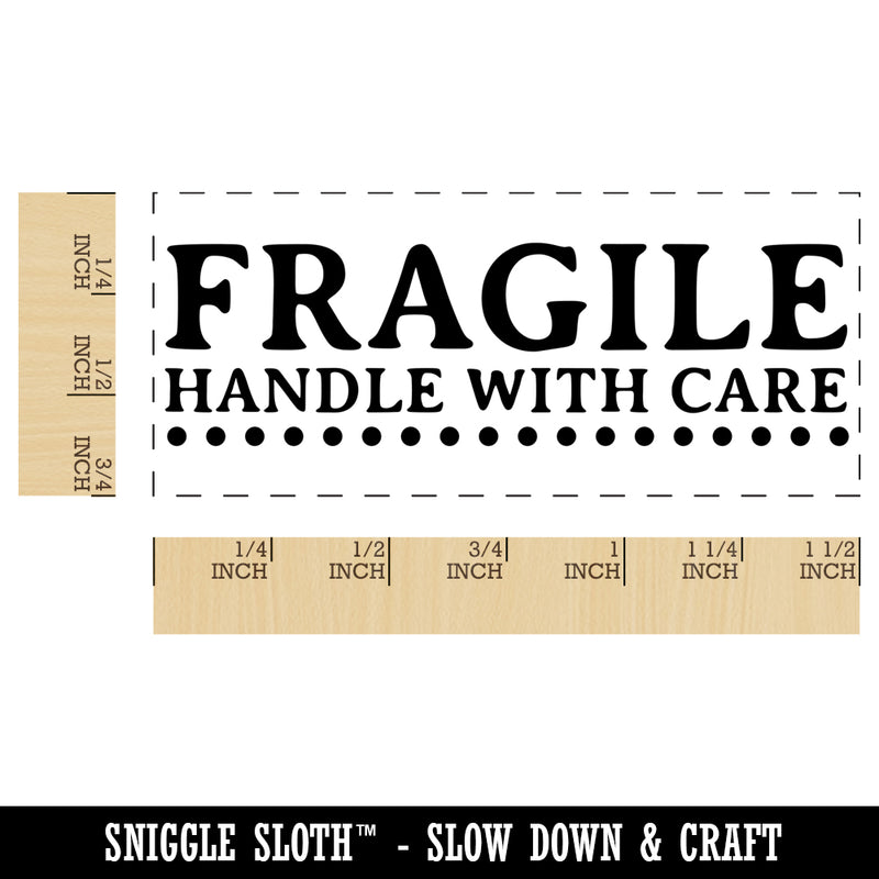Fragile Handle With Care Dotted Line Label Box Self-Inking Portable Pocket Stamp 1-1/2" Ink Stamper for Business Office