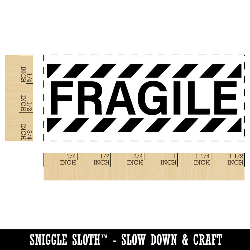 Fragile Warning Border Label Package Box Self-Inking Portable Pocket Stamp 1-1/2" Ink Stamper for Business Office
