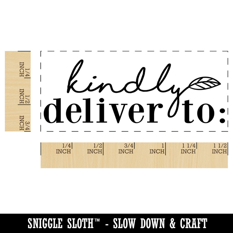 Kindly Deliver To Leaf Detail Letter Mail Self-Inking Portable Pocket Stamp 1-1/2" Ink Stamper for Business Office