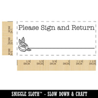 Please Sign and Return Rose Signature Line Self-Inking Portable Pocket Stamp 1-1/2" Ink Stamper for Business Office