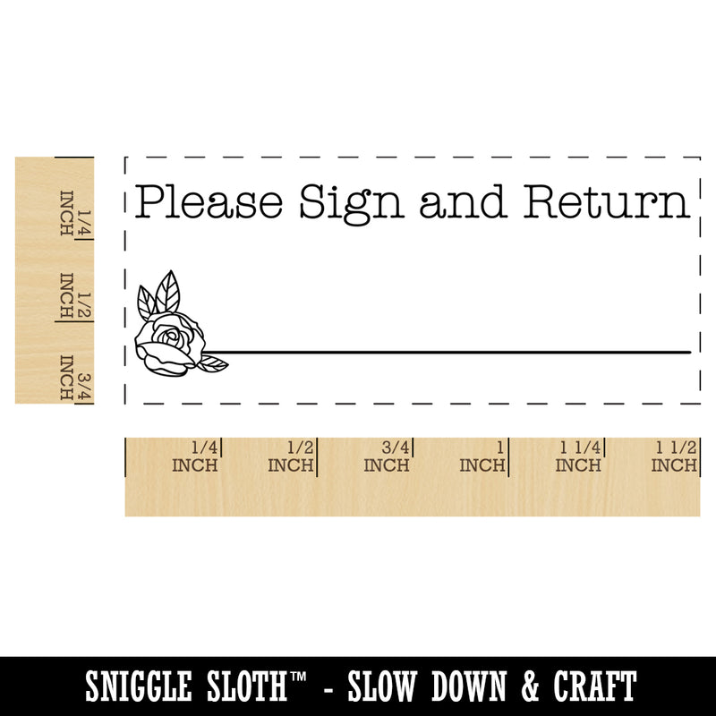 Please Sign and Return Rose Signature Line Self-Inking Portable Pocket Stamp 1-1/2" Ink Stamper for Business Office