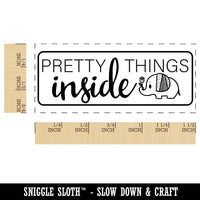 Pretty Things Inside Elephant Package Self-Inking Portable Pocket Stamp 1-1/2" Ink Stamper for Business Office