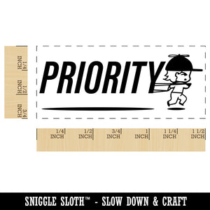 Priority Mail Service Expedited Running Person Self-Inking Portable Pocket Stamp 1-1/2" Ink Stamper for Business Office