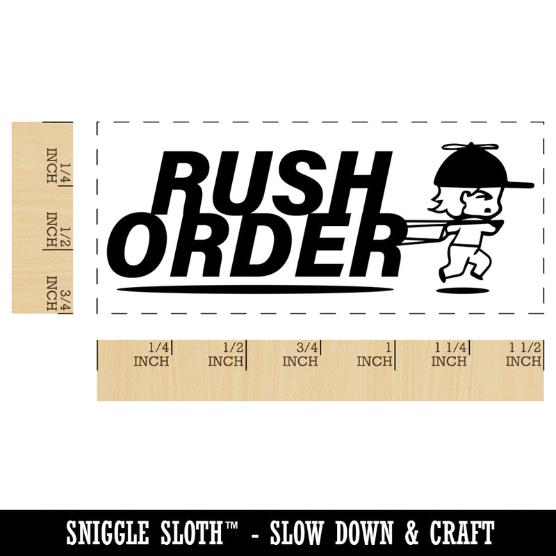 Rush Order Expedited Shipment Running Person Self-Inking Portable Pocket Stamp 1-1/2" Ink Stamper for Business Office