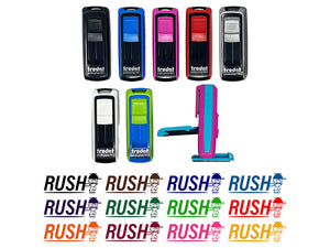 Rush Expedited Order Shipment Running Person Self-Inking Portable Pocket Stamp 1-1/2" Ink Stamper for Business Office