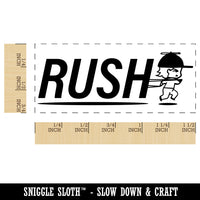 Rush Expedited Order Shipment Running Person Self-Inking Portable Pocket Stamp 1-1/2" Ink Stamper for Business Office