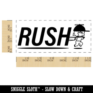 Rush Expedited Order Shipment Running Person Self-Inking Portable Pocket Stamp 1-1/2" Ink Stamper for Business Office