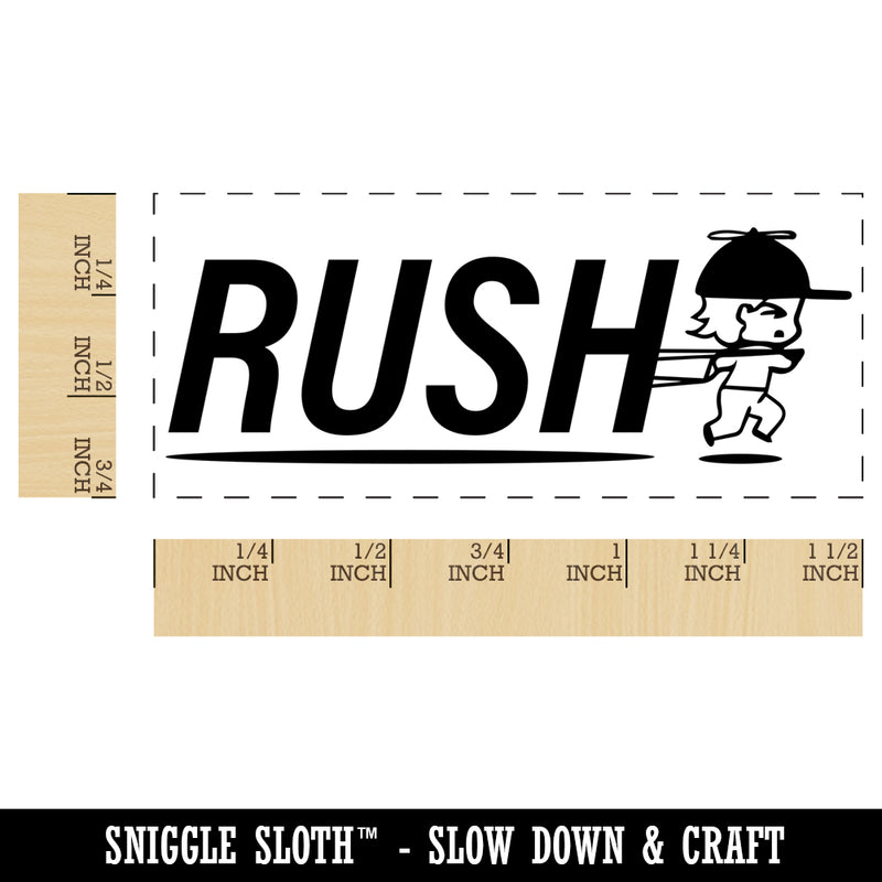 Rush Expedited Order Shipment Running Person Self-Inking Portable Pocket Stamp 1-1/2" Ink Stamper for Business Office