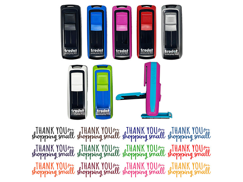 Thank You for Shopping Small Business Self-Inking Portable Pocket Stamp 1-1/2" Ink Stamper for Business Office