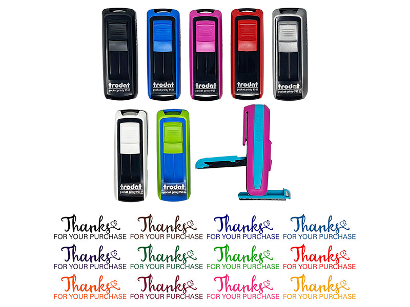 Thanks for Your Purchase Order Perched Bird Self-Inking Portable Pocket Stamp 1-1/2" Ink Stamper for Business Office