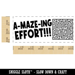 A-Maze-ing Amazing Effort Teacher Student School Self-Inking Portable Pocket Stamp 1-1/2" Ink Stamper