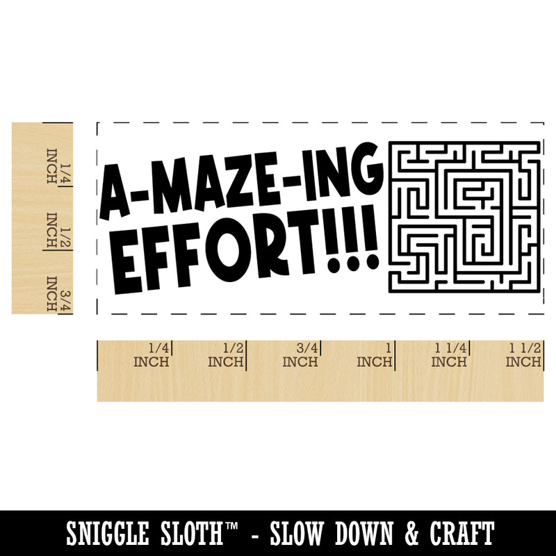 A-Maze-ing Amazing Effort Teacher Student School Self-Inking Portable Pocket Stamp 1-1/2" Ink Stamper