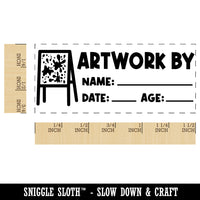 Artwork By Name Date Age Teacher Student School Self-Inking Portable Pocket Stamp 1-1/2" Ink Stamper