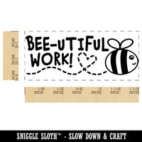 Bee-utiful Work Beautiful Bee Teacher Student School Self-Inking Portable Pocket Stamp 1-1/2" Ink Stamper