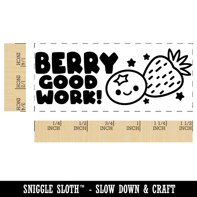 Berry Good Work Berries Teacher Student School Self-Inking Portable Pocket Stamp 1-1/2" Ink Stamper