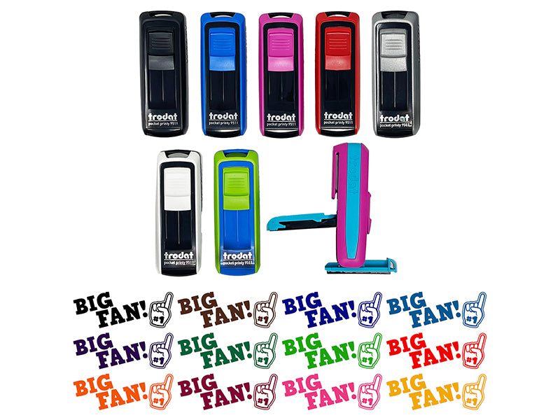 Big Fan Sports Foam Finger Teacher Student School Self-Inking Portable Pocket Stamp 1-1/2" Ink Stamper