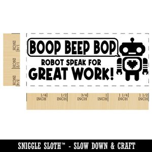 Boop Beep Bop Robot Speak For Great Work Teacher Student School Self-Inking Portable Pocket Stamp 1-1/2" Ink Stamper