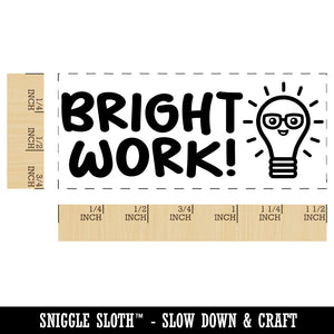 Bright Work Light Bulb Teacher Student School Self-Inking Portable Pocket Stamp 1-1/2" Ink Stamper