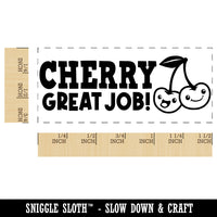 Cherry Very Great Job Cherries Teacher Student School Self-Inking Portable Pocket Stamp 1-1/2" Ink Stamper