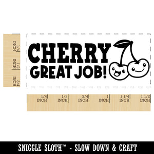 Cherry Very Great Job Cherries Teacher Student School Self-Inking Portable Pocket Stamp 1-1/2" Ink Stamper