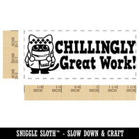 Chillingly Great Work Penguin Teacher Student School Self-Inking Portable Pocket Stamp 1-1/2" Ink Stamper