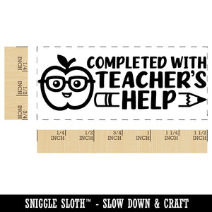 Completed with Teacher's Help Teacher Student School Self-Inking Portable Pocket Stamp 1-1/2" Ink Stamper