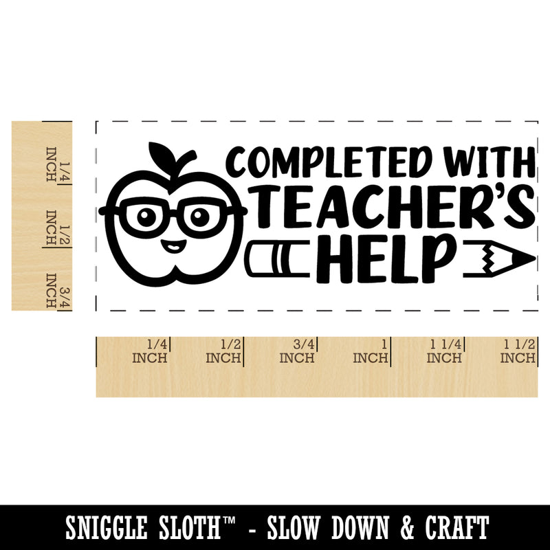 Completed with Teacher's Help Teacher Student School Self-Inking Portable Pocket Stamp 1-1/2" Ink Stamper