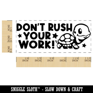 Don't Rush Your Work Turtle Teacher Student School Self-Inking Portable Pocket Stamp 1-1/2" Ink Stamper