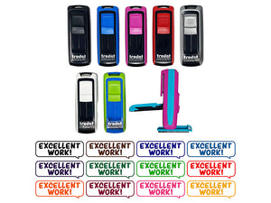 Excellent Work Speech Bubble Teacher Student School Self-Inking Portable Pocket Stamp 1-1/2" Ink Stamper