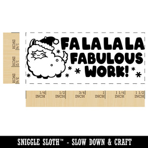 Fa La La La Fabulous Work Christmas Llama Teacher Student School Self-Inking Portable Pocket Stamp 1-1/2" Ink Stamper