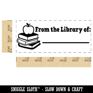 From the Library of Teacher Student School Self-Inking Portable Pocket Stamp 1-1/2" Ink Stamper