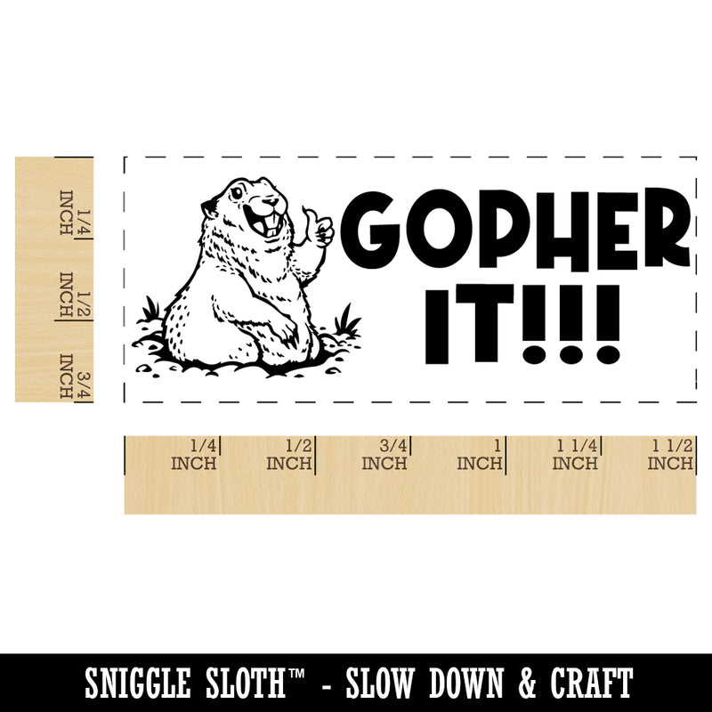 Gopher Go For it Teacher Student School Self-Inking Portable Pocket Stamp 1-1/2" Ink Stamper