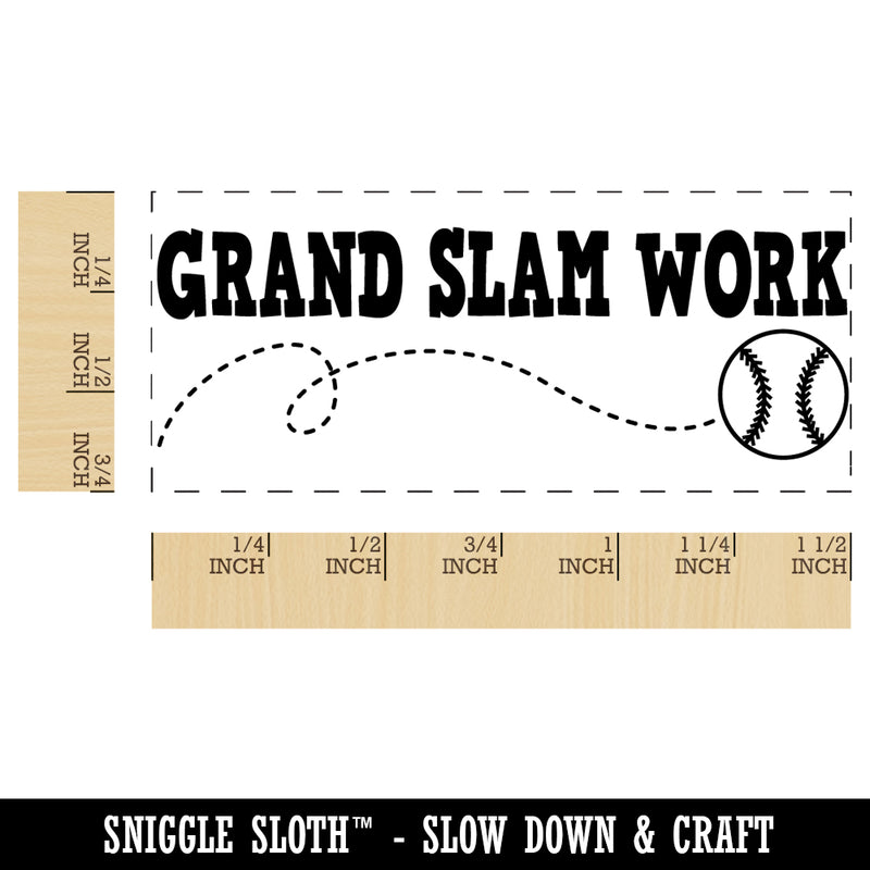 Grand Slam Work Baseball Teacher Student School Self-Inking Portable Pocket Stamp 1-1/2" Ink Stamper