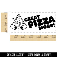 Great Pizza Piece of Work Teacher Student School Self-Inking Portable Pocket Stamp 1-1/2" Ink Stamper