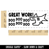 Great Work Doo Doo Doo Shark Teacher Student School Self-Inking Portable Pocket Stamp 1-1/2" Ink Stamper