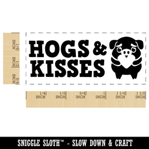 Hogs and Kisses Hugs Pig Teacher Student School Self-Inking Portable Pocket Stamp 1-1/2" Ink Stamper