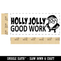 Holly Jolly Good Work Christmas Santa Teacher Student School Self-Inking Portable Pocket Stamp 1-1/2" Ink Stamper