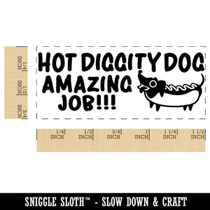 Hot Diggety Dog Amazing Job Teacher Student School Self-Inking Portable Pocket Stamp 1-1/2" Ink Stamper