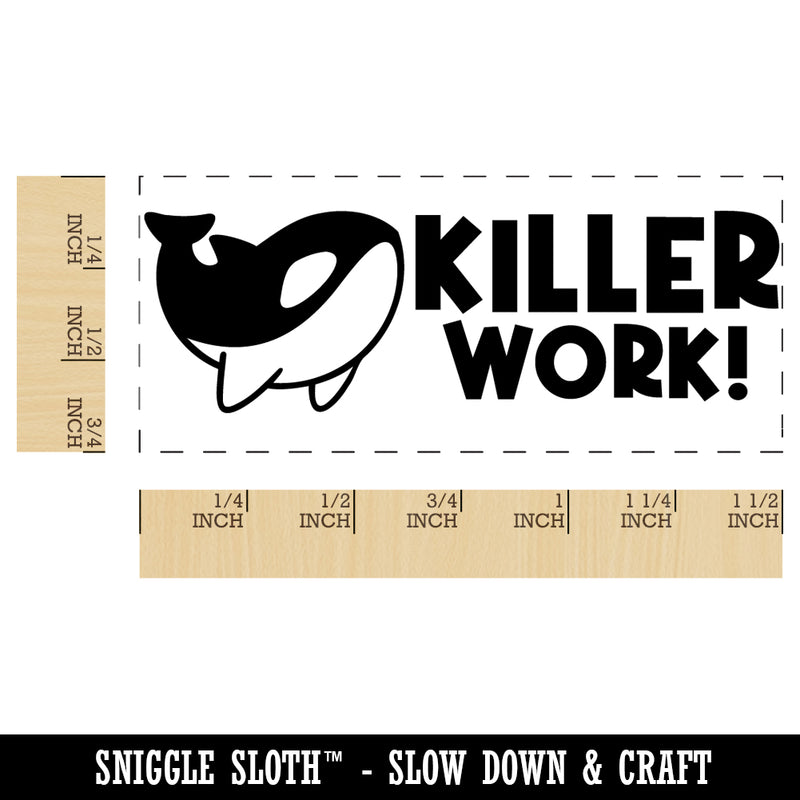 Killer Work Whale Teacher Student School Self-Inking Portable Pocket Stamp 1-1/2" Ink Stamper