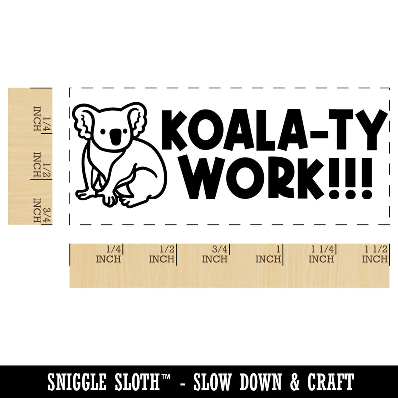 Koala-ty Quality Work Teacher Student School Self-Inking Portable Pocket Stamp 1-1/2" Ink Stamper