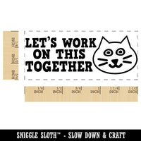 Let's Work on This Together Cat Teacher Student School Self-Inking Portable Pocket Stamp 1-1/2" Ink Stamper