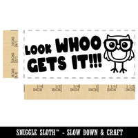 Look Whoo Gets it Who Owl Teacher Student School Self-Inking Portable Pocket Stamp 1-1/2" Ink Stamper