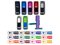 Love This Heart Speech Bubble Teacher Student School Self-Inking Portable Pocket Stamp 1-1/2" Ink Stamper