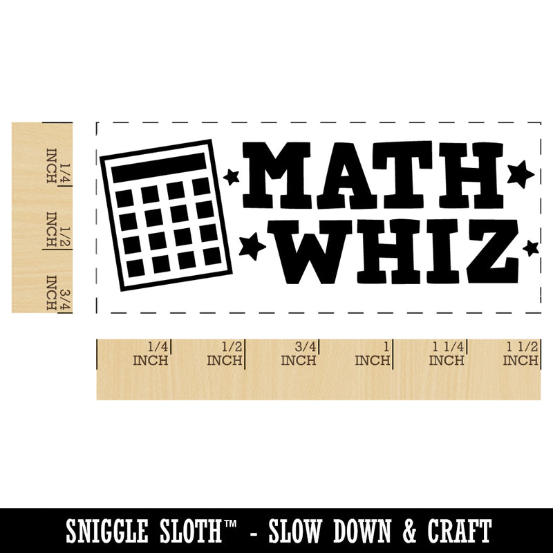 Math Whiz Calculator Teacher Student School Self-Inking Portable Pocket Stamp 1-1/2" Ink Stamper