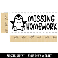 Missing Homework Penguin Teacher Student School Self-Inking Portable Pocket Stamp 1-1/2" Ink Stamper
